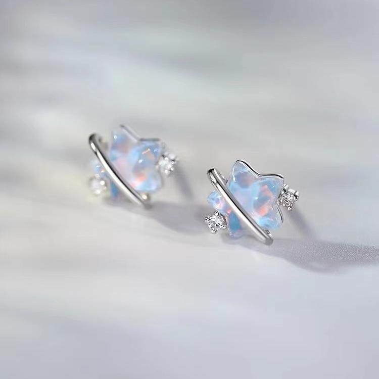 925银韩版宝石女新颖耳钉