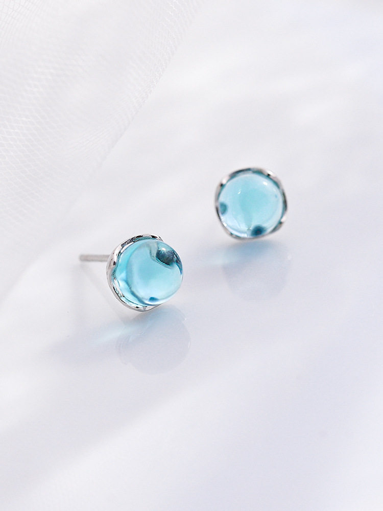 925纯银人鱼泪耳钉蓝色泡沫水晶耳环气质简约小清新耳饰,饰品/流行首饰/时尚饰品新,耳钉,淘宝优惠券,粉丝福利购,淘宝优惠卷