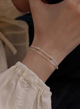 925纯银星星点点双层手链女2025新款高级感气质小众手串时尚饰品