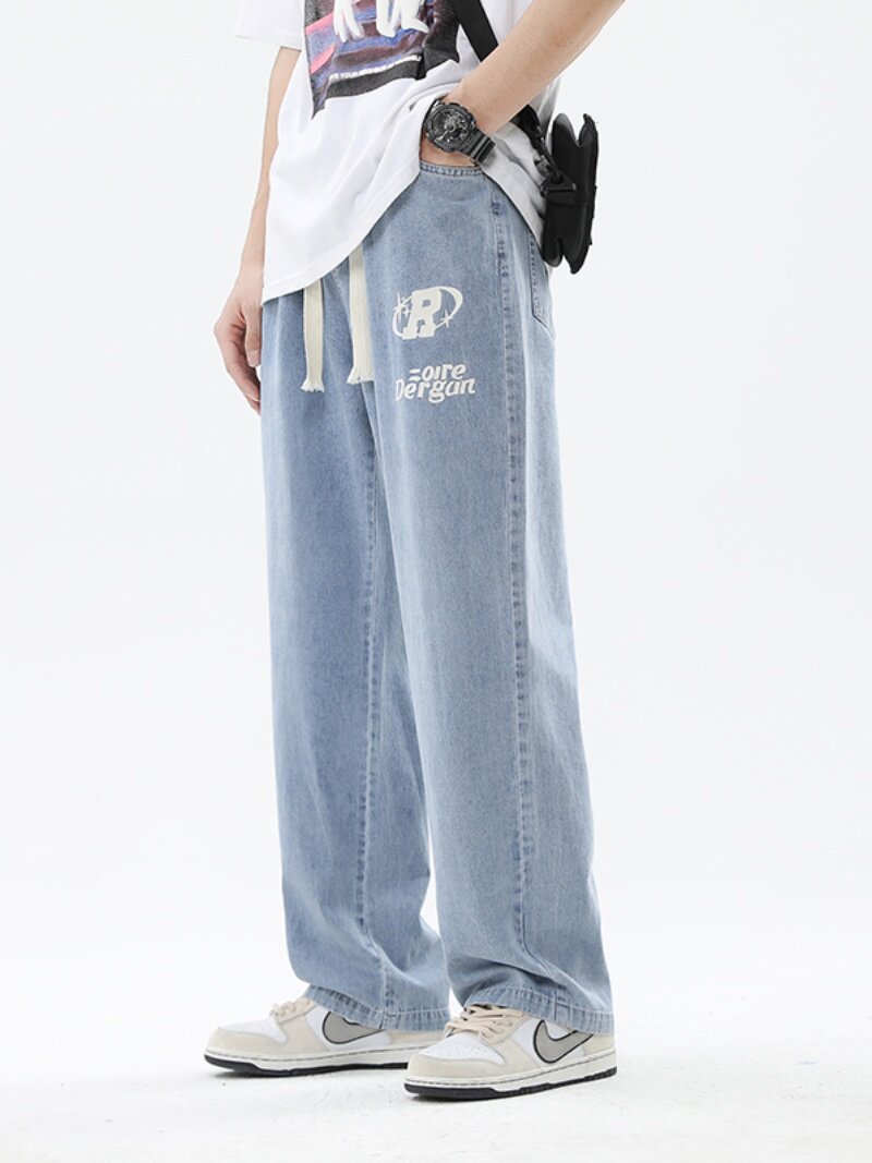 SUMMER THIN JEANS 13-YEAR-OLD BOYS MIDDLE AND HIGH SCHOOL STUDENTS 14 LOOSE STRAIGHT TROUSERS 15 BIG CHILDRENS CASUAL PANTS