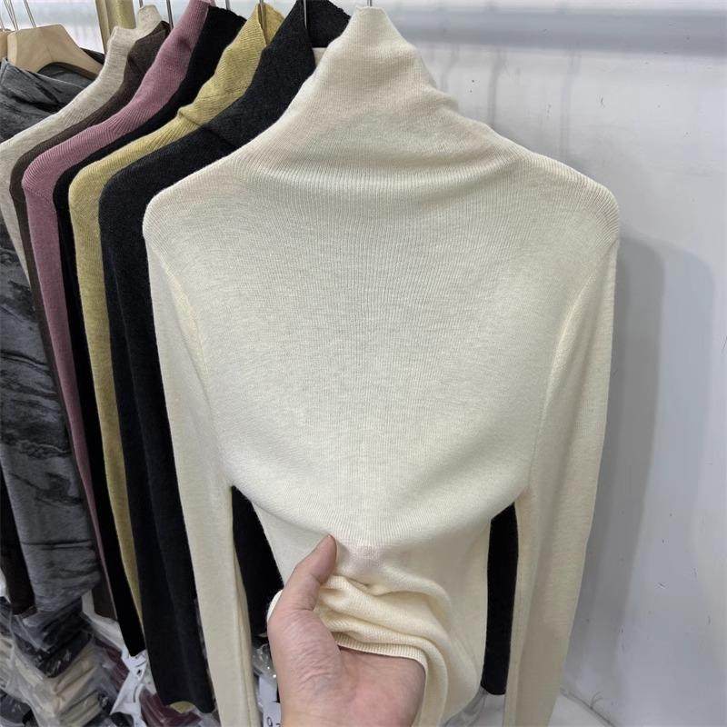 高领羊毛衫女内搭2025新款堆堆领修身显瘦针织衫毛衣秋冬打底衫,女装/女士精品,毛针织衫,淘宝优惠券,粉丝福利购,淘宝优惠卷