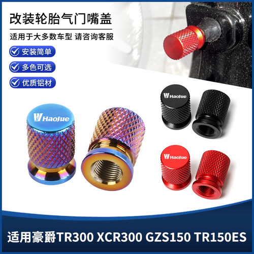 适用豪爵TR300 XCR300 GZS150 TR150ES改装轮胎防漏气嘴盖帽配件