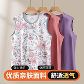 中老年人纯棉背心夏季 老人背心 坎肩宽松汗衫 女薄款 套头妈妈无袖