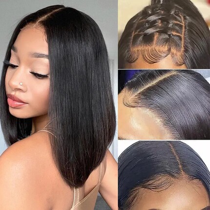 真人发波波头假发头套13*4 Full Frontal Lace Wig Remy Hair Wig