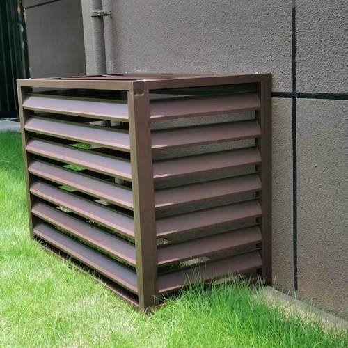 铝合金室外空调外机机箱保护罩外墙防雨遮阳百叶窗格栅空调防护罩