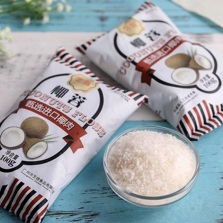芝焙椰蓉 椰丝球椰奶冻材料面包蛋糕饼干装饰100g 烘焙原料