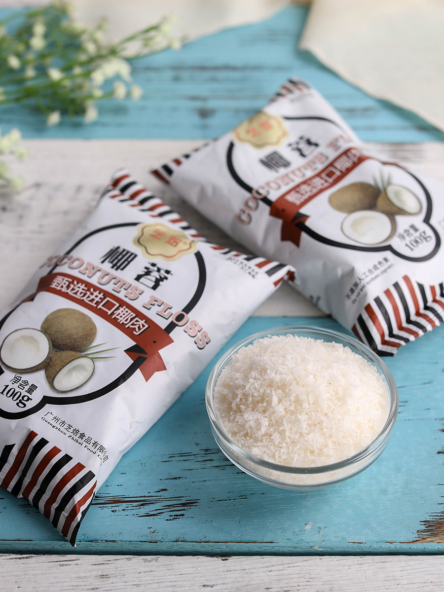 芝焙椰蓉 椰丝球椰奶冻材料面包蛋糕饼干装饰100g 烘焙原料