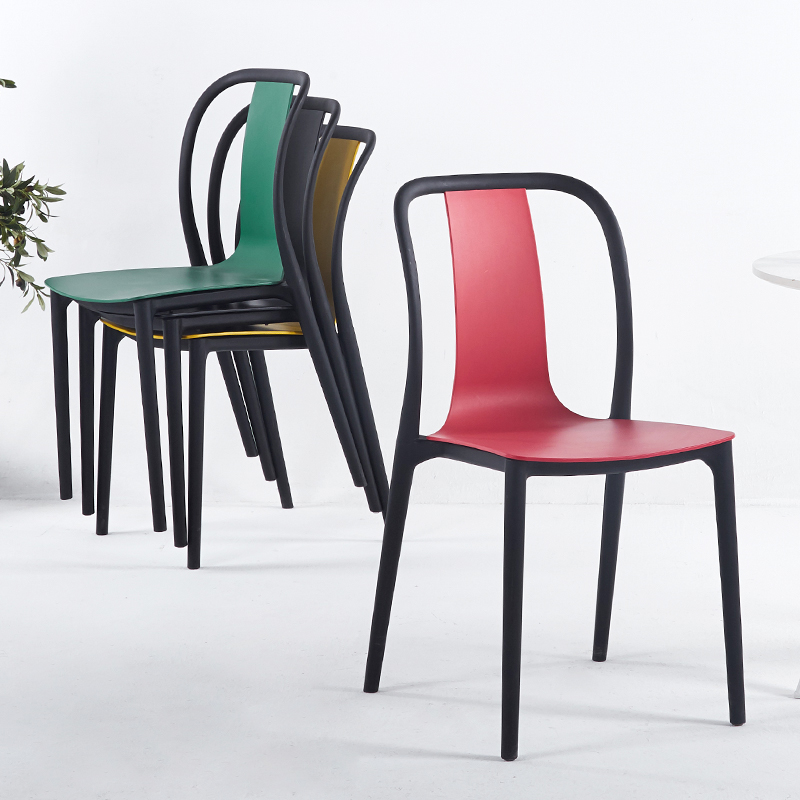 金塞凡塑料麻面艺术叠放餐椅