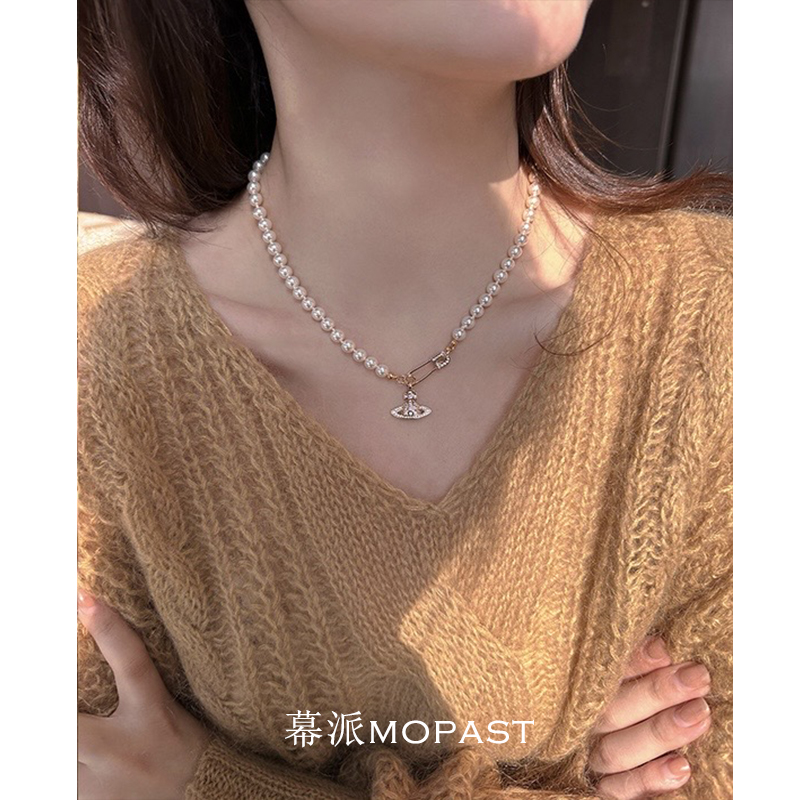 久戴不掉色~925银西太后珍珠项链