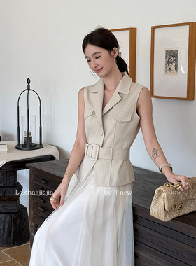 LS极简时尚通勤马甲上衣女广州十三行2026早春新品女装