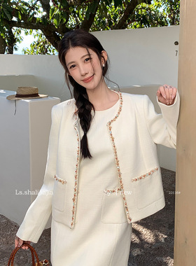 LS 优雅小众氛围感小香风外套 广州十三行2026早春新品女装