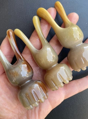 天然牛角兔子莲蓬鼻刮刮耳朵按摩面部脸梳身体穴位按摩器章鱼莲篷