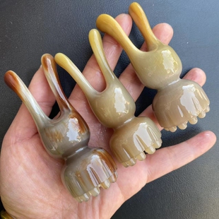天然牛角兔子莲蓬鼻刮刮耳朵按摩面部脸梳身体穴位按摩器章鱼莲篷