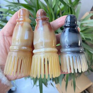 牛角梳洗头梳密齿按摩梳经络疏通点穴按摩刷洗头牛角梳