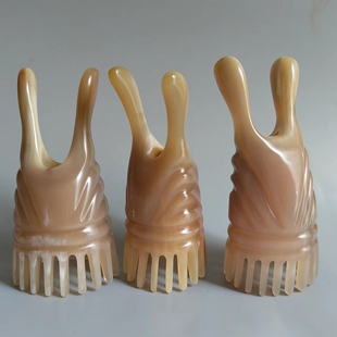 天然牛角经络梳牛角鼻刮按摩头部经络梳头皮刮痧防脱发牛角梳