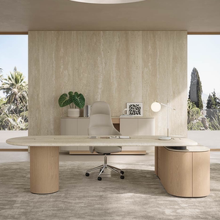 高端2025新款老板桌办公桌实木书桌家用轻奢高级感男女士简约现代