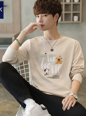 TEEK2026春季长袖t恤男款 青少年学生加绒加厚打底衫内搭卡通秋衣