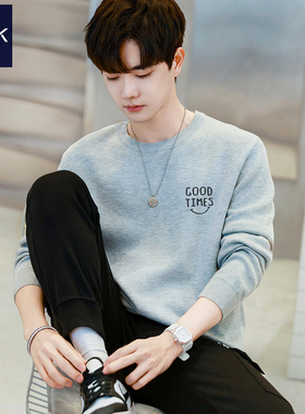 TEEK灰色毛衣男秋冬季新款打底内搭针织衫长袖毛线衣春秋毛衫上衣