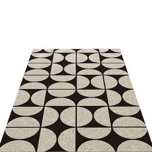 黑白丝圈地垫入户门口家用耐脏加厚竖版可裁剪玄关进门地毯脚垫子