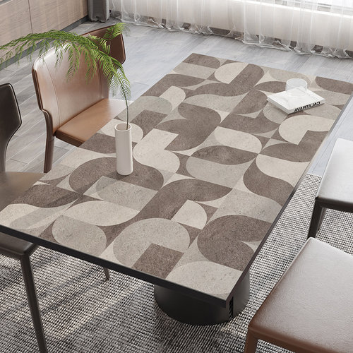 领雁几何大理石皮革防水餐桌桌垫