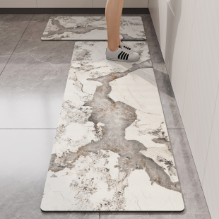 大理石硅藻泥厨房地垫防滑防油防水可擦免洗专用速干吸水软脚垫子