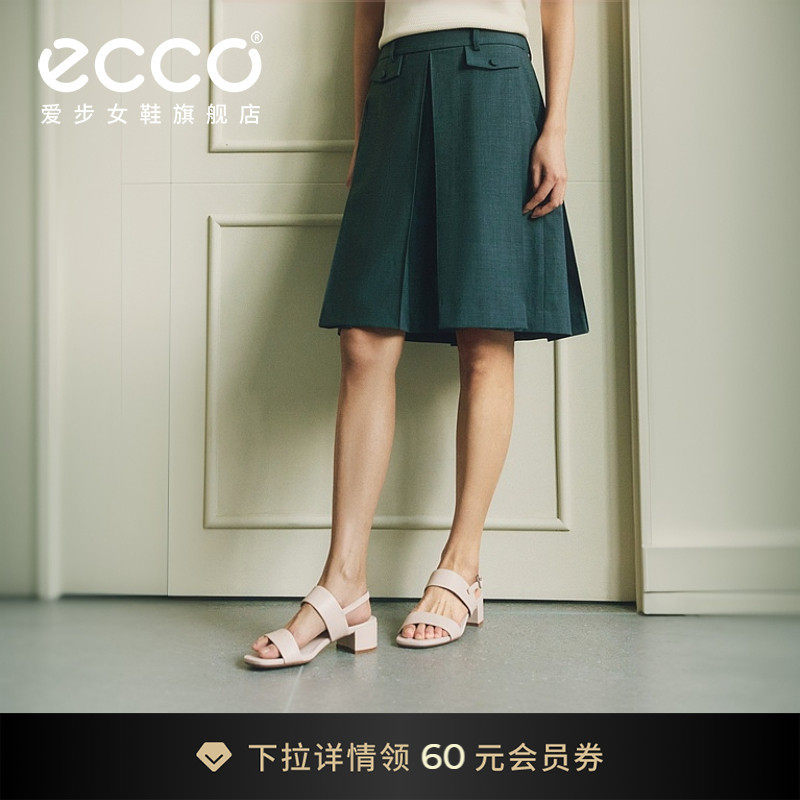 ECCO爱步女鞋 2026春夏新款粗跟外穿一字带凉鞋 丽芙35 250303
