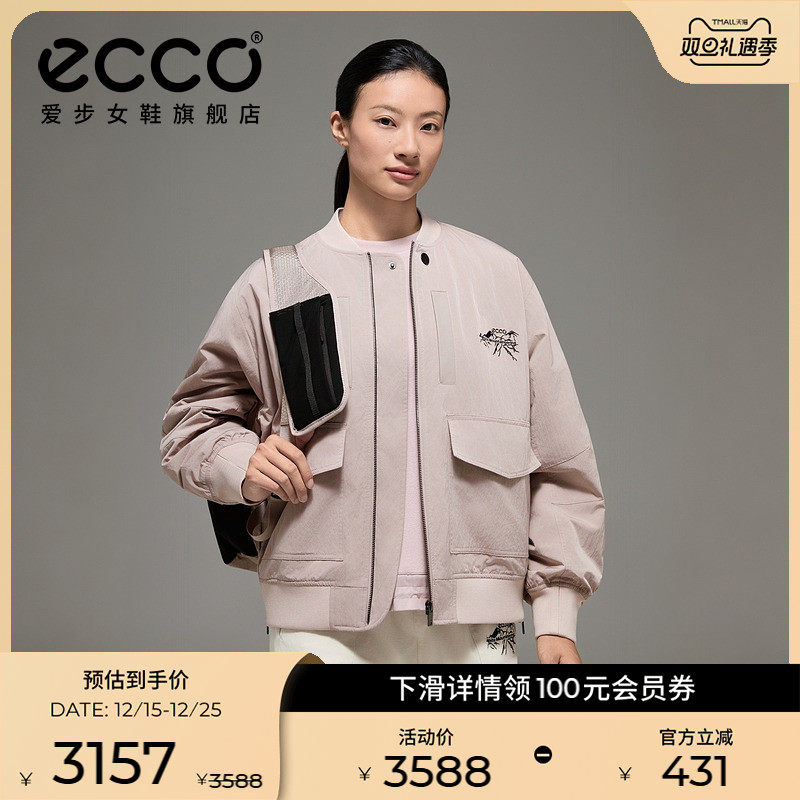 ECCO×白山联名系列 25新户外防泼水棒球棉服外套女 EW253J008F