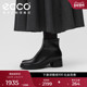 ECCO爱步短靴 秋冬白色真皮粗跟靴子女瘦瘦靴皮靴 雕塑奢华222413