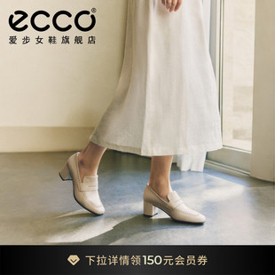 ECCO爱步女鞋 春季新款粗跟通勤高跟一脚蹬乐福鞋 型塑35 291913