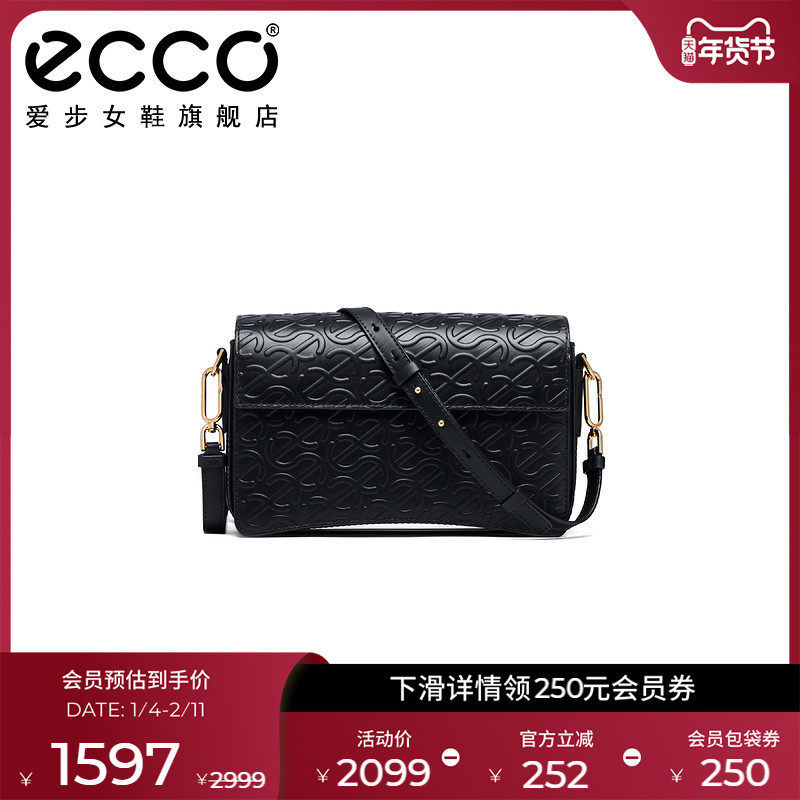 ECCO爱步女包斜挎包 复古真皮单肩包通勤包 大号方包9107894,箱包皮具/热销女包/男包,通用款女包,淘宝优惠券,粉丝福利购,淘宝优惠卷
