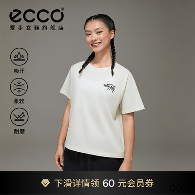 ECCO×白山联名系列 新款圆领简约休闲户外短袖T恤女EW251T005
