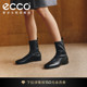舞悦244403 低跟复古切尔西靴瘦瘦靴 ECCO爱步靴子女 秋冬新款