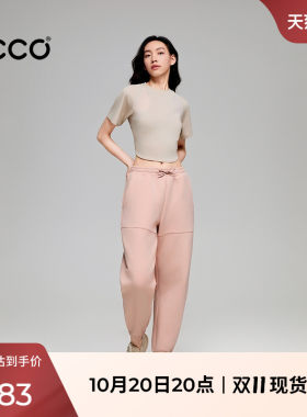 ECCO x NRL联名 26新款秋季简约休闲宽松运动卫裤女士EN253P018