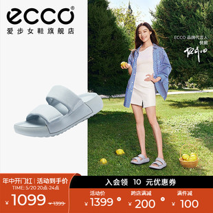 一字凉拖鞋 沙滩鞋 女 外穿凉鞋 科摩206663 夏季 ECCO爱步厚底拖鞋