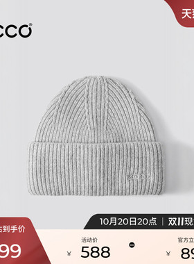ECCO爱步 羊毛针织帽保暖秋冬百搭休闲毛线帽  高尔夫EG263C006G
