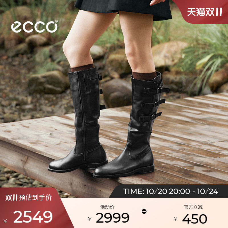ECCO爱步女士靴子 秋冬新款时尚通勤骑士靴长筒靴 型塑25 249413