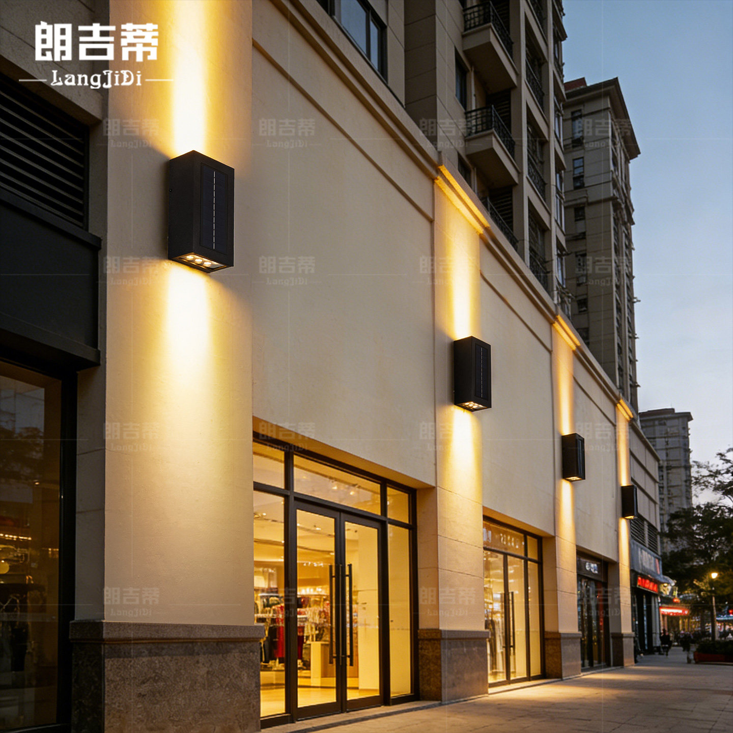 外墙专用洗墙灯太阳能高端户外小区别墅墙壁亮化射灯防水商铺门灯