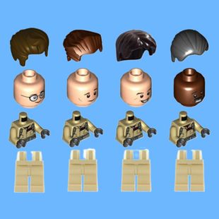 乐购拼插装零配件gb012a捉鬼敢死队21108 75827身躯表情86403头发