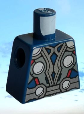 乐购搭建 超级英雄人仔拼插装零配件深蓝色雷神917686身体身躯