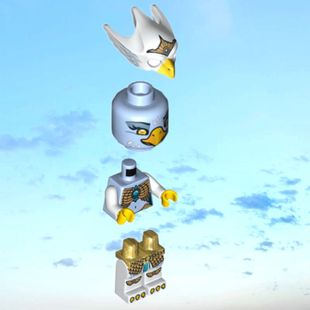 乐购搭建拼插70003 气功传奇 神鹰战士 人仔 配件帽子表情身体腿