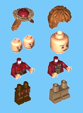 乐购拼插 79013霍比特人系列 长湖镇追击人仔长湖镇长配件身体