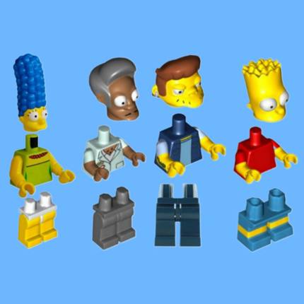 乐购拼插装辛普森一家71016 E超市人仔配件表情20420 16800身躯腿