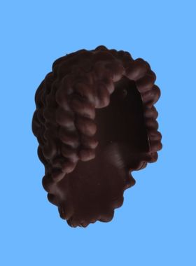 LE正品GO拼插积木配件2012年老货93352棕色卷发人仔零件18641头饰