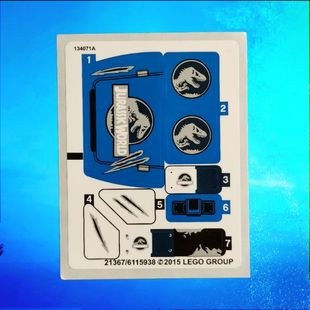 贴纸21366 套装 21367 侏罗纪世界系列双脊龙伏击 乐购建构75916