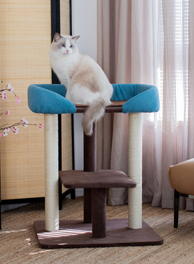 大床！猫窝猫爬架一体布偶缅因猫沙发猫床网红四季猫窝剑麻柱