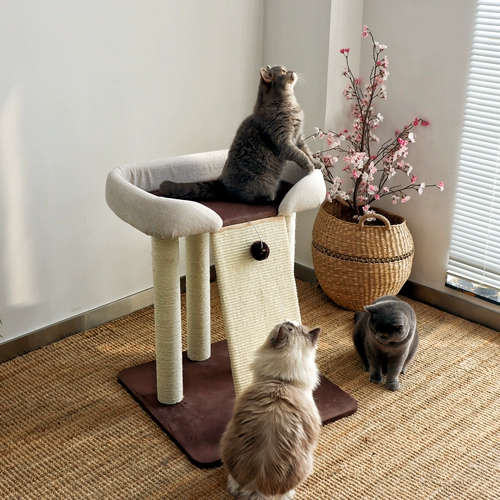 Чистая красная большая кровать кошка гнездо кошка кошачья кошка схватывает доску интегрированные мечи и конопля
