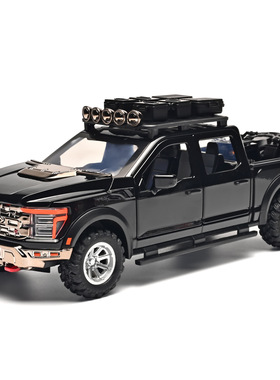 1:24福特皮卡F150合金车模型仿真越野车灯光回力男孩玩具家居摆件