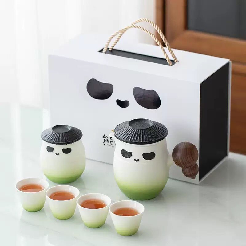 旅行茶具套装一壶三杯便携式盖碗小套户外功夫套装泡茶礼品定制