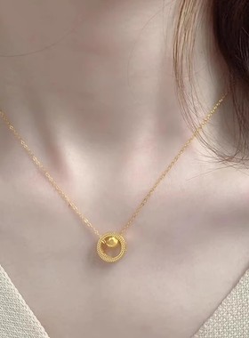 时来运转项链女2025年新款黄金色潮女士时尚转运珠装饰品锁骨链子