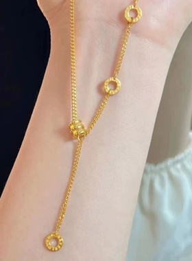 古法沙金时尚气质百搭小蛮腰项链